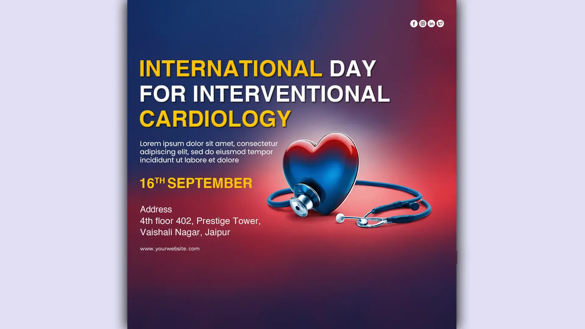 Heart Health Awareness Instagram Post PSD for Interventional Cardiology